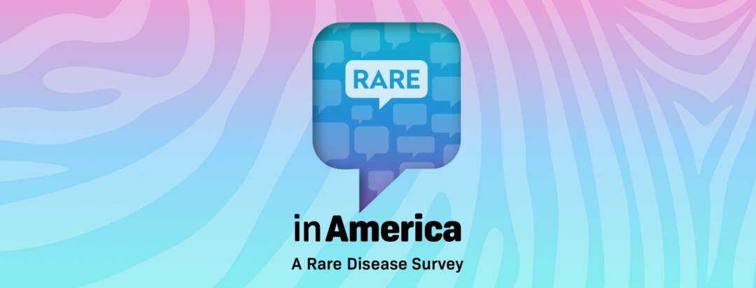 Rare IA Recruitment Assets 2023, logo, zebra stripes, gradient, "A Rare Disease Survey"