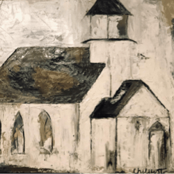 Painting of a church like building