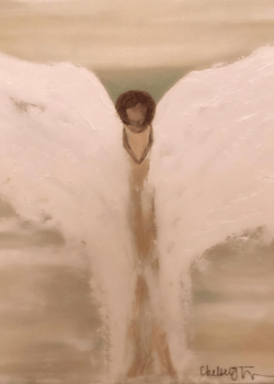 Painting of what appears to be an angel